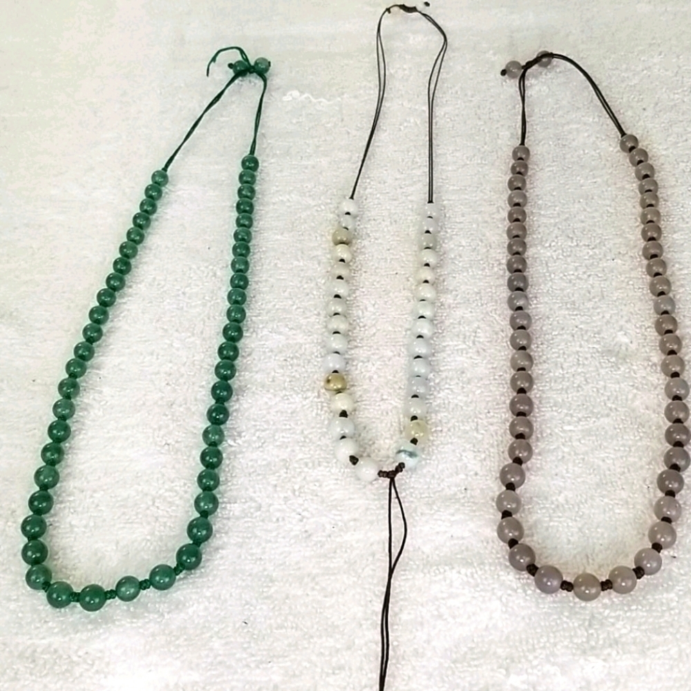 SET OF 3 ADJUSTABLE BEAD NECKLACES